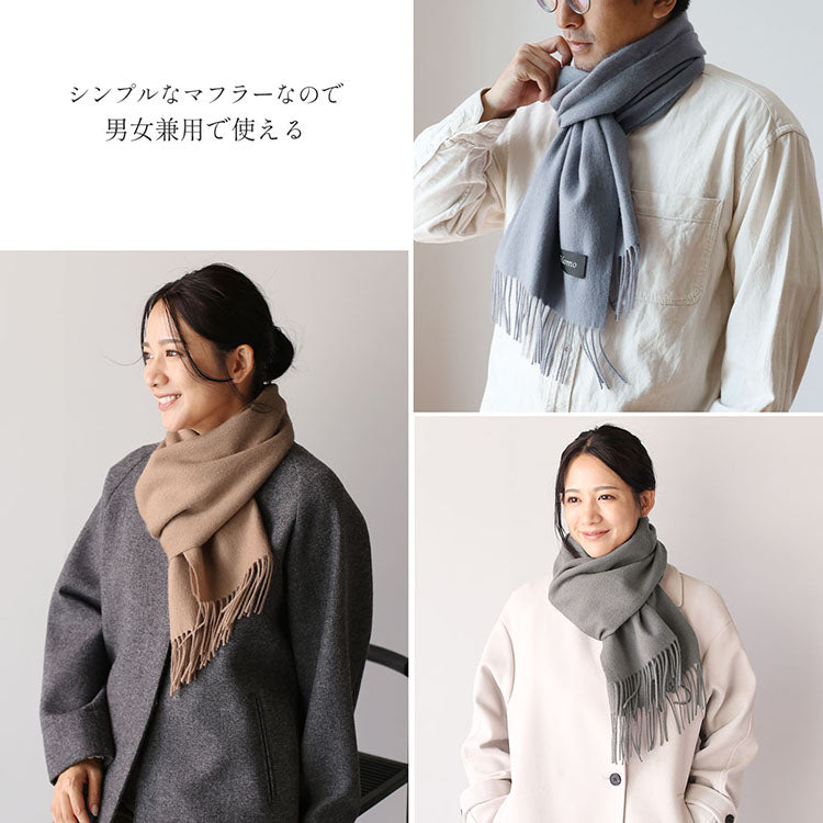 Filomo Cashmere Blend Scarf Check Plain