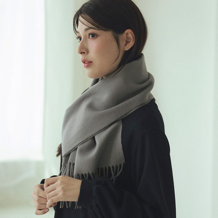Filomo Cashmere Blend Scarf Check Plain