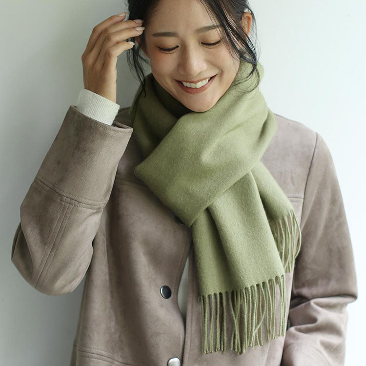 Filomo Cashmere Blend Scarf Check Plain