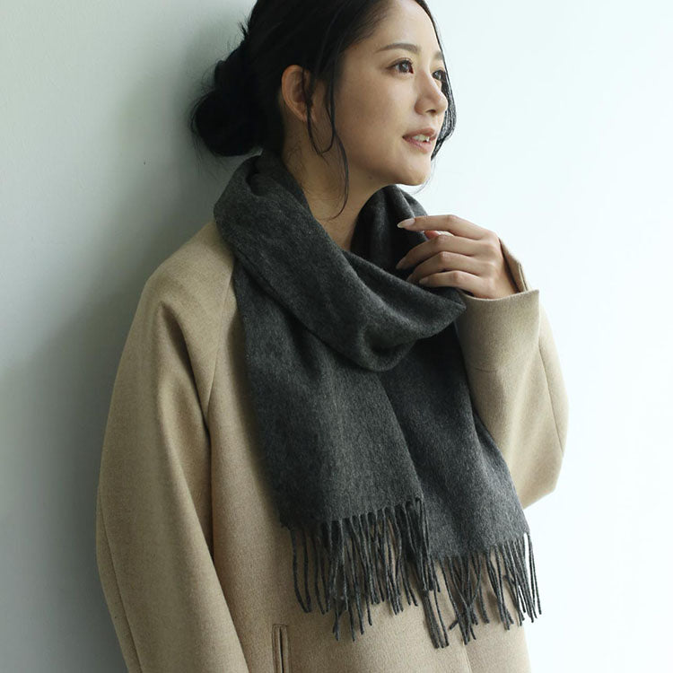 Filomo Cashmere Blend Scarf Check Plain