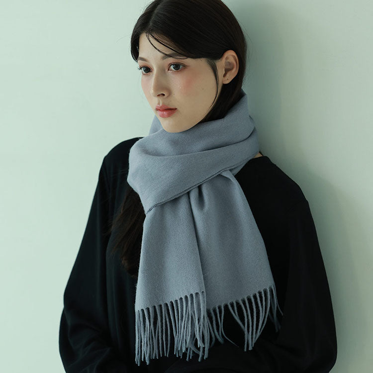 Filomo Cashmere Blend Scarf Check Plain