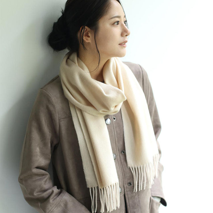 Filomo Cashmere Blend Scarf Check Plain