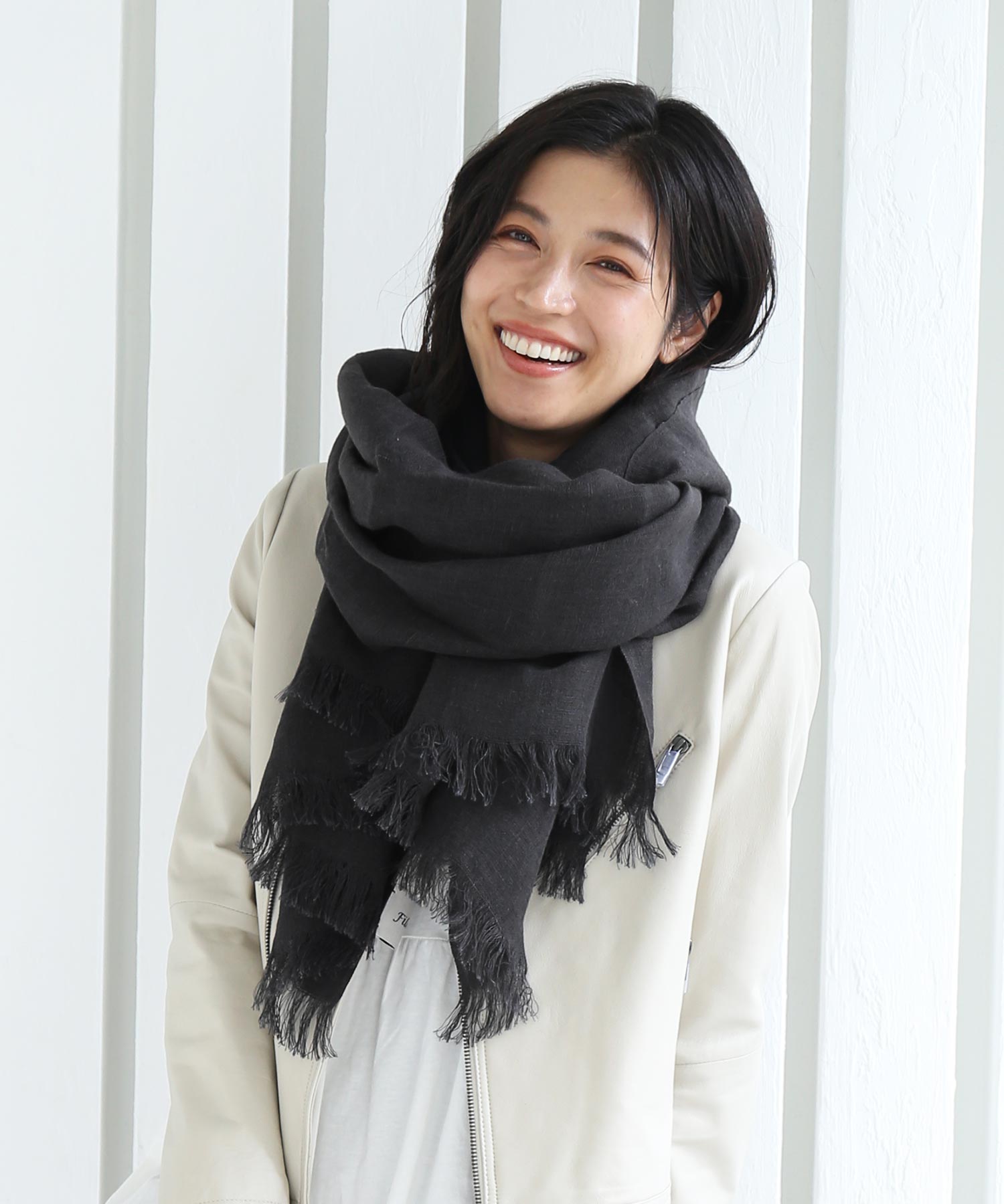 菲洛莫 Filomo [Filomo]亞麻大圍巾UV防護