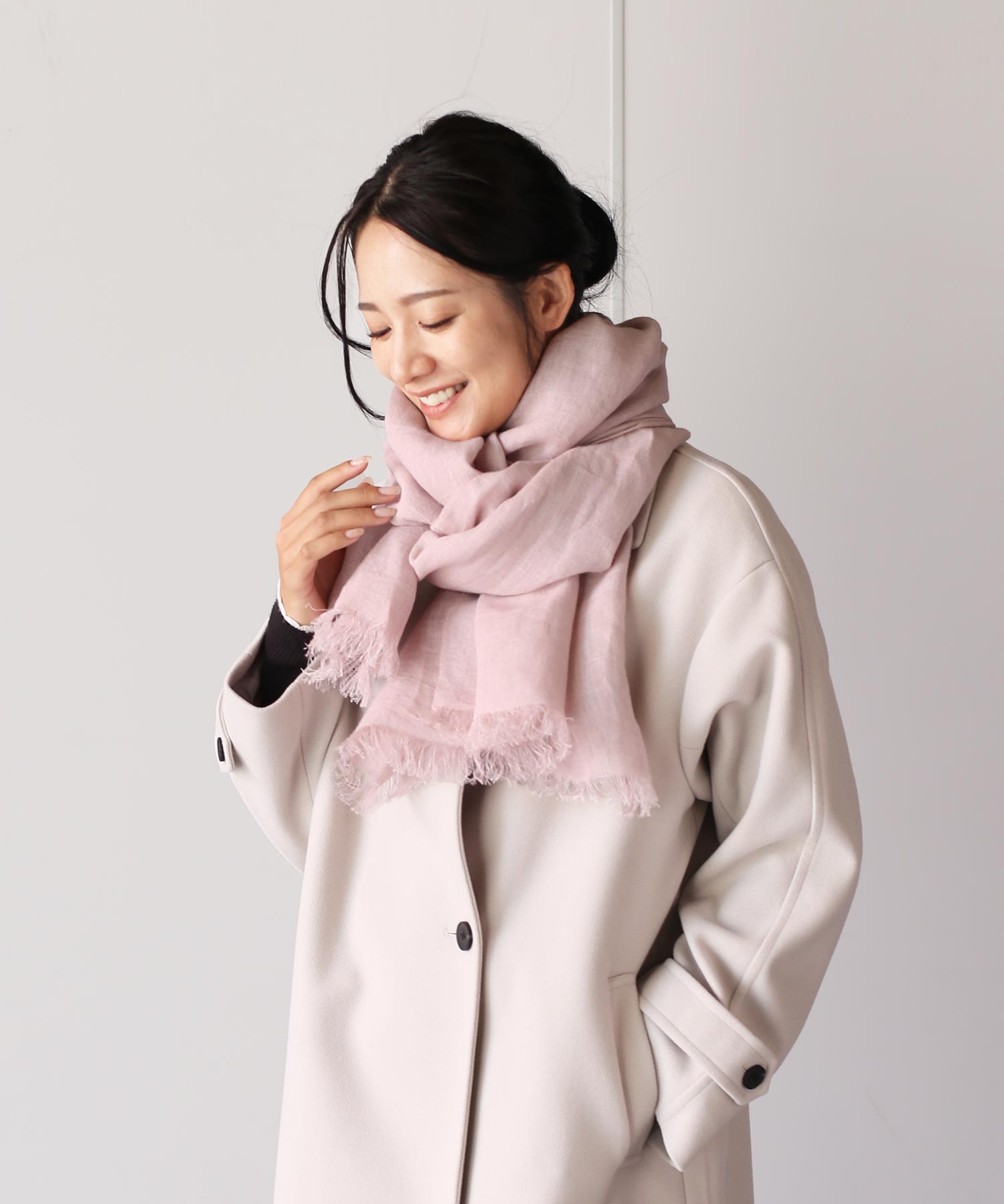 菲洛莫 Filomo [Filomo]亞麻大圍巾UV防護
