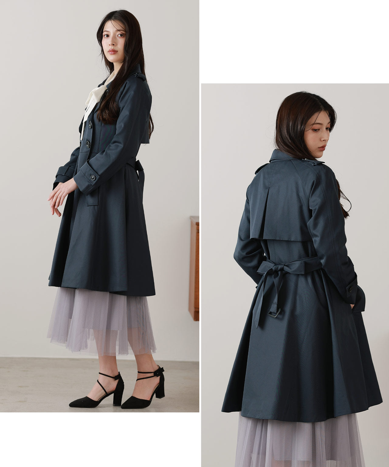 フィローモ Filomo フレアトレンチコート （ベージュ） ベージュ