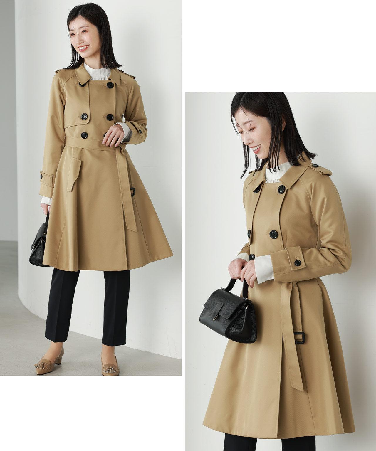 フィローモ Filomo フレアトレンチコート （ベージュ） ベージュ