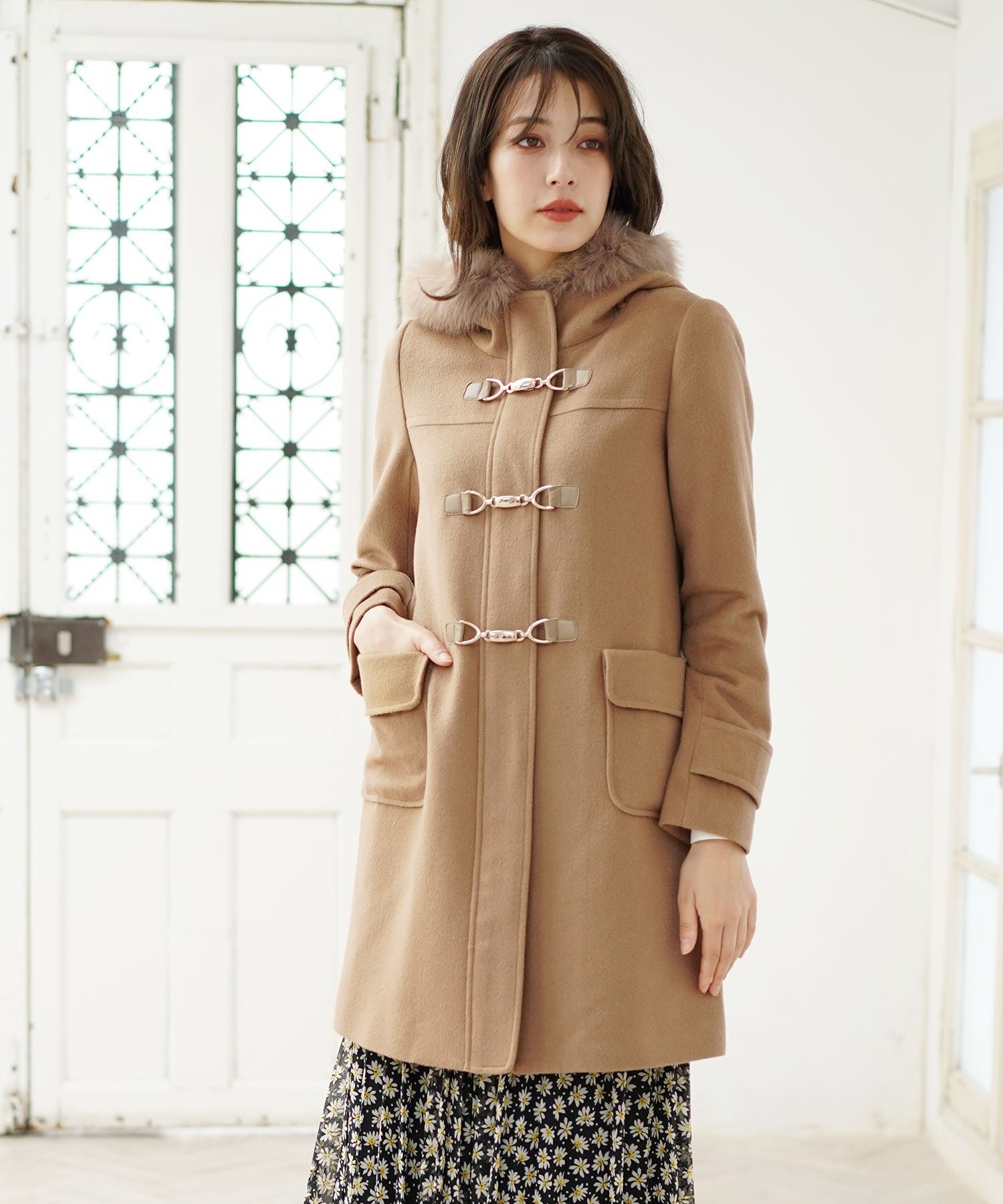 フィローモ Filomo [Filomo]カシミヤブレンドウールダッフルコート,キャメル