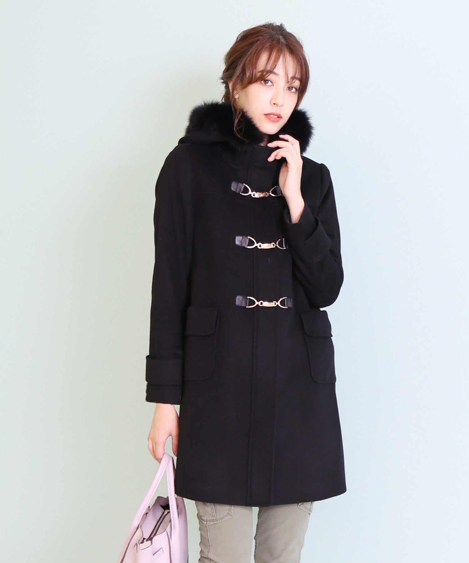 フィローモ Filomo [Filomo]カシミヤブレンドウールダッフルコート,ブラック