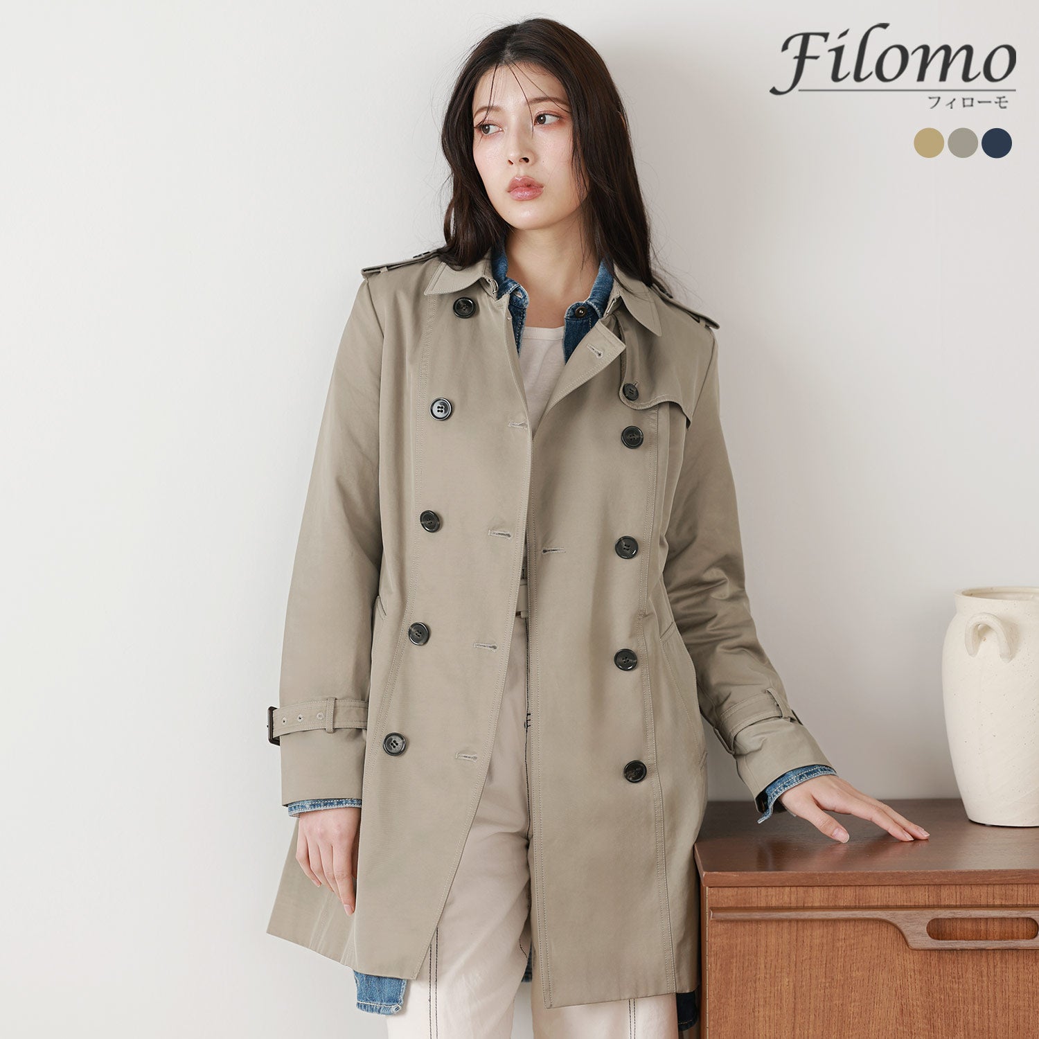 フィローモ Filomo トレンチコート （ベージュ） ベージュ