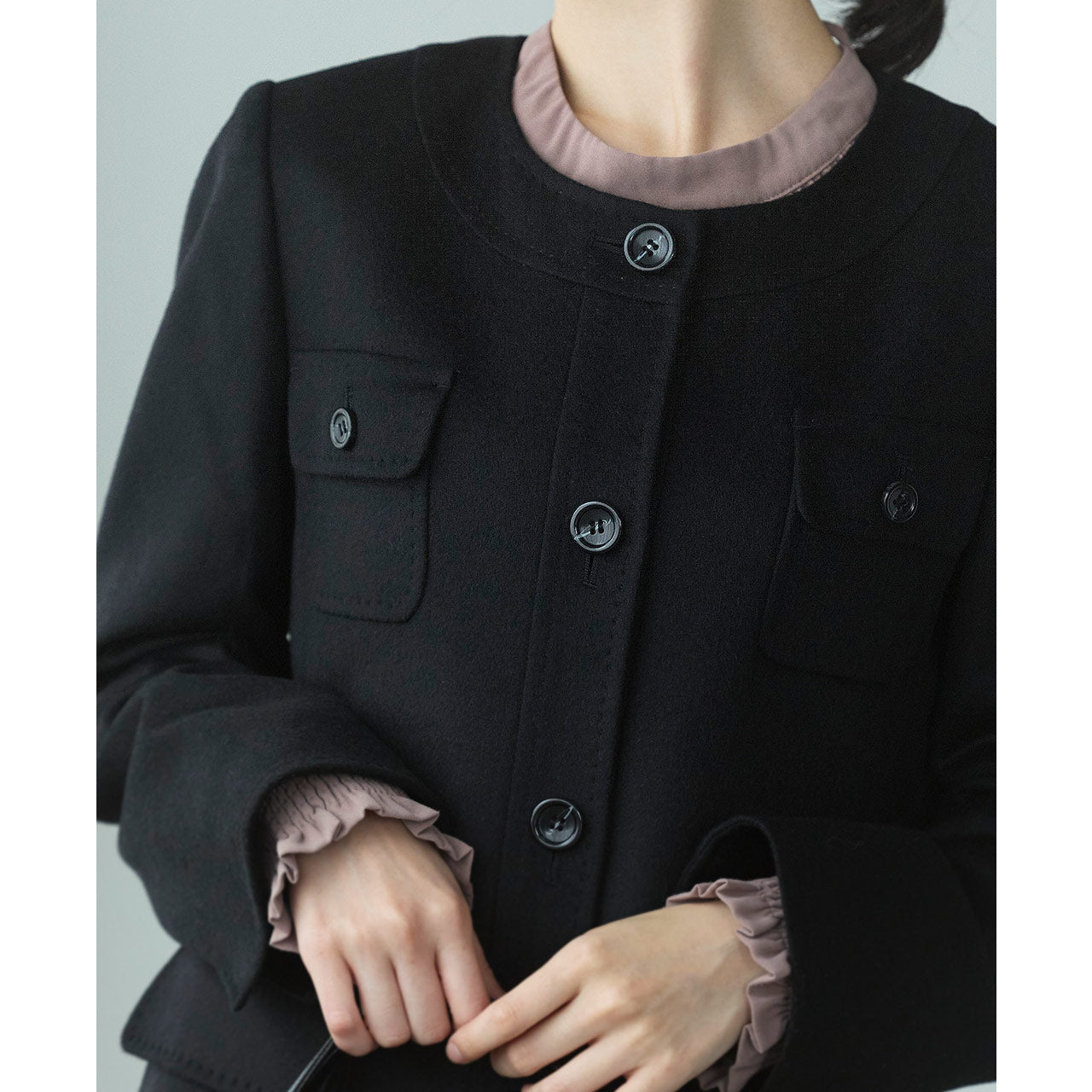 フィローモ Filomo [Filomo] カシミヤコート ノーカラー Aライン レディース （ブラック） ブラック