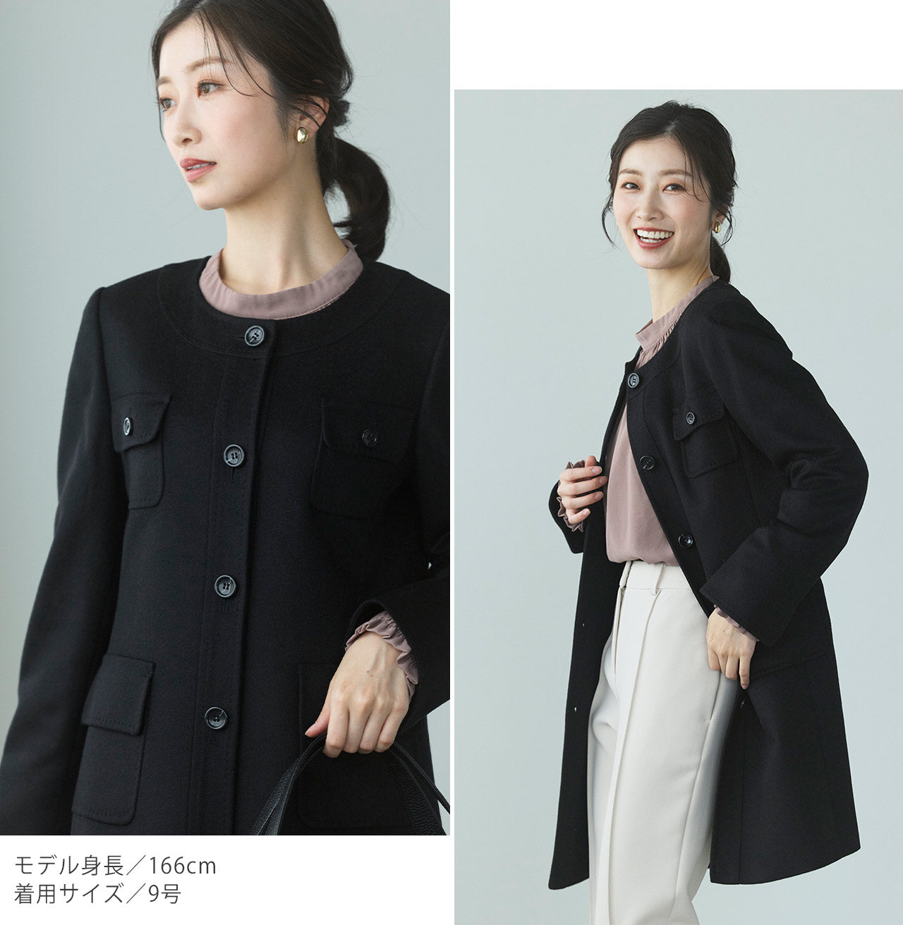 フィローモ Filomo [Filomo] カシミヤコート ノーカラー Aライン レディース （ブラック） ブラック