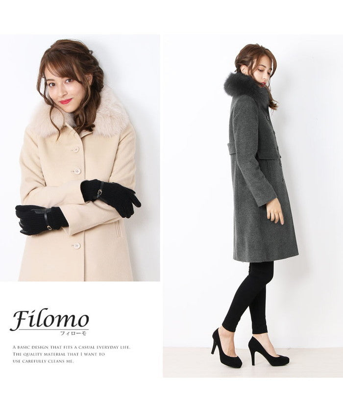 Filomo [Filomo] Women's Stehkragen Coat with Fur wool
