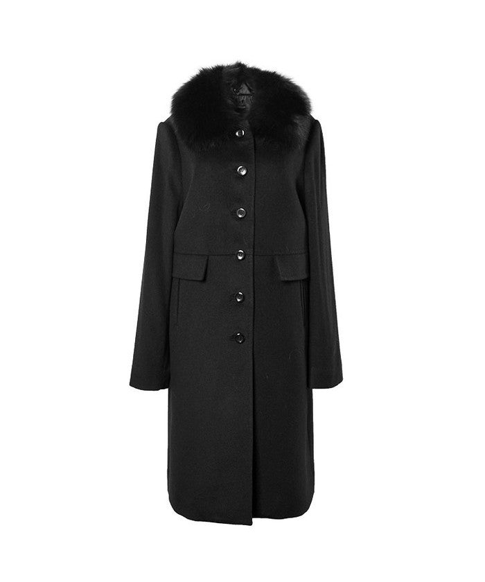 Filomo [Filomo] Women's Stehkragen Coat with Fur wool