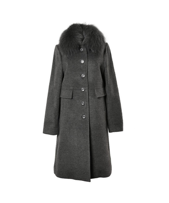 Filomo [Filomo] Women's Stehkragen Coat with Fur wool
