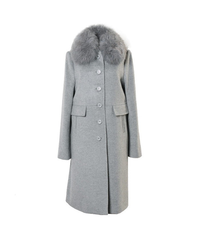 Filomo [Filomo] Women's Stehkragen Coat with Fur wool