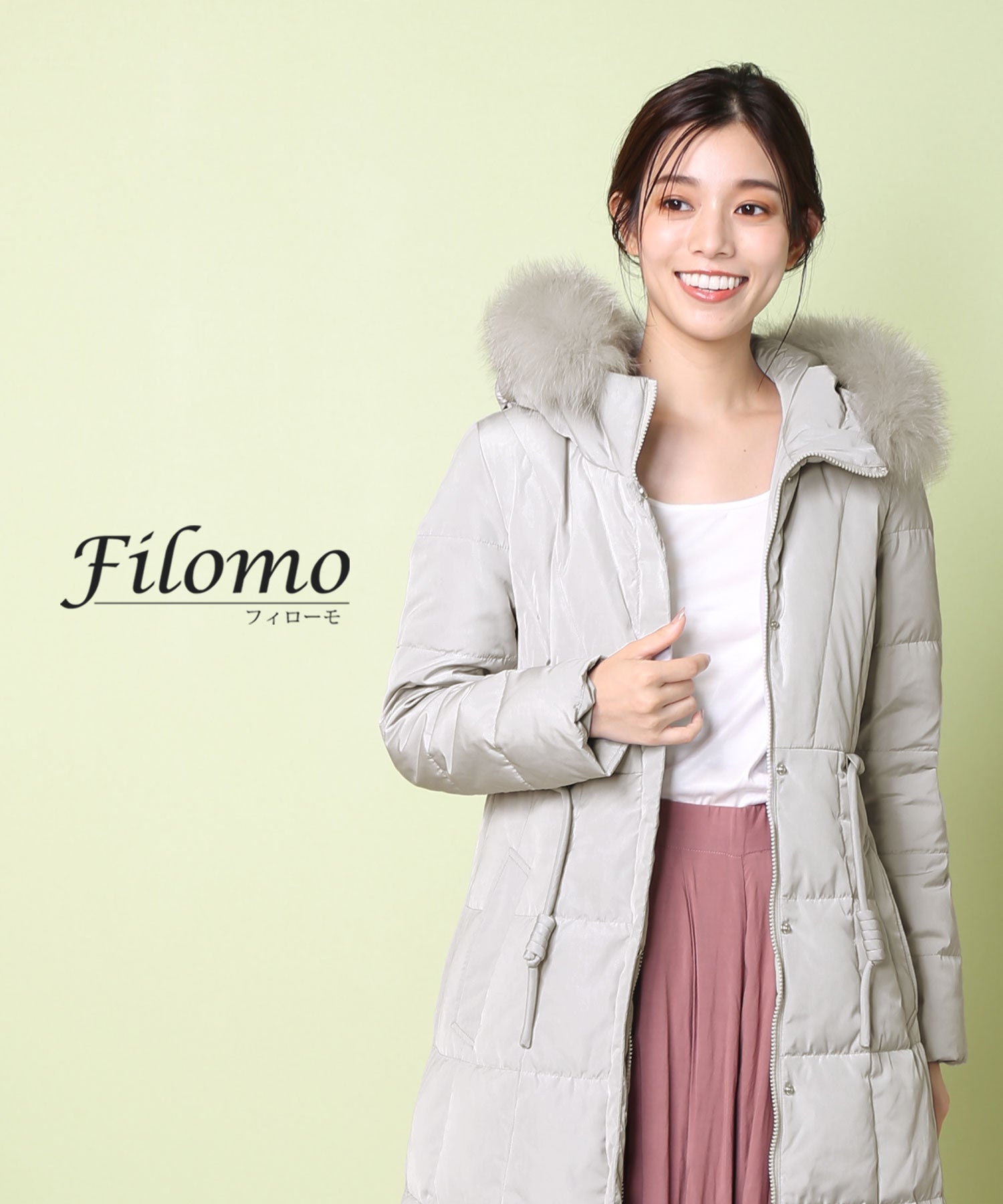 フィローモ Filomo [Filomo] ダウンコートブルーフォックス付き