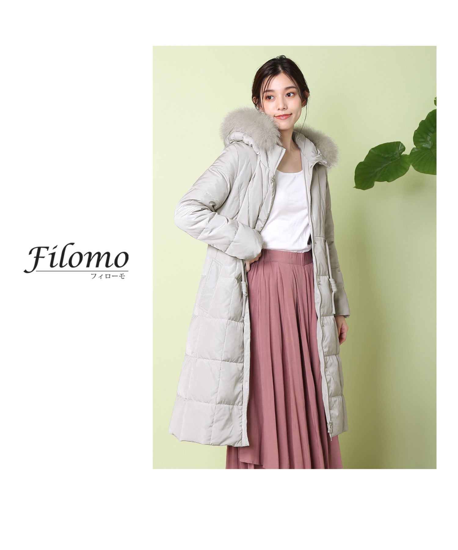 フィローモ Filomo [Filomo] ダウンコートブルーフォックス付き