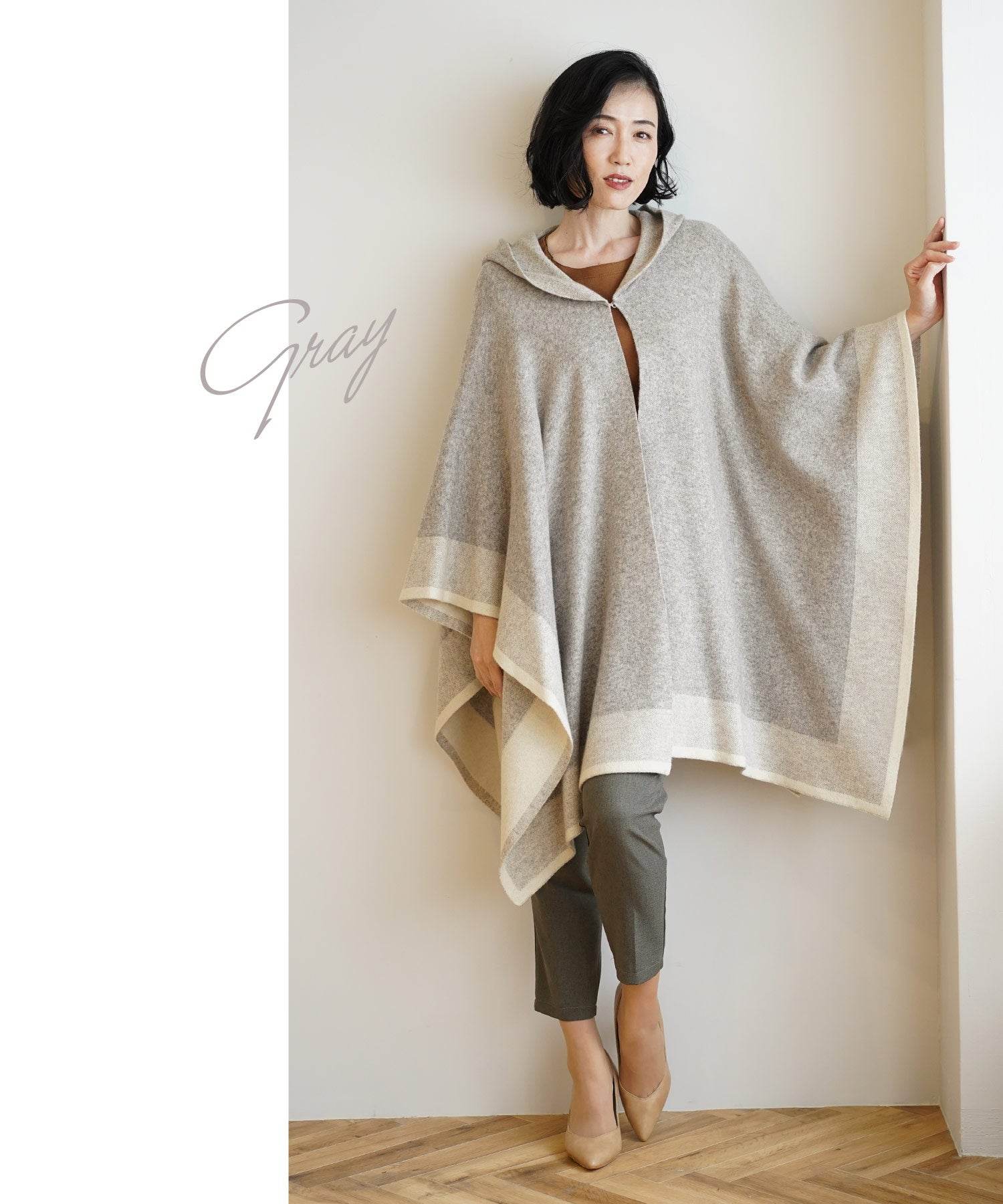 フィローモ Filomo [Filomo]カシミヤブレンドウールニットケープ