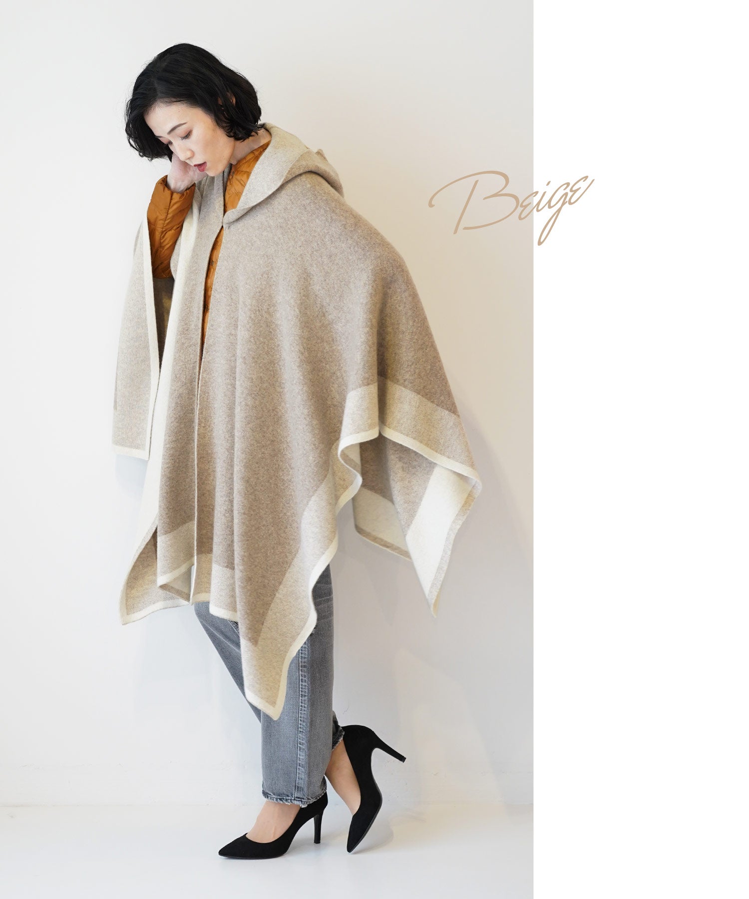 フィローモ Filomo [Filomo]カシミヤブレンドウールニットケープ