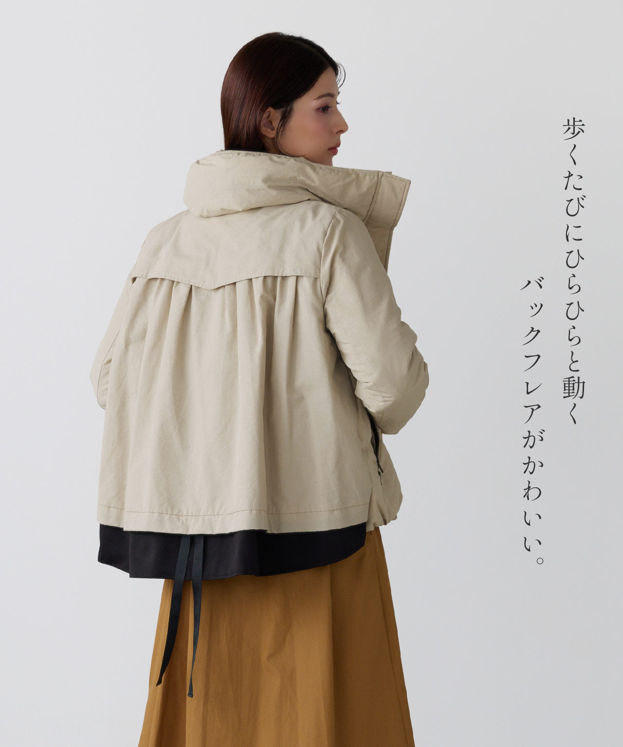 フィローモ Filomo [Filomo]ダウン80%バックフレアデザインダウンジャケット （カーキ） カーキ