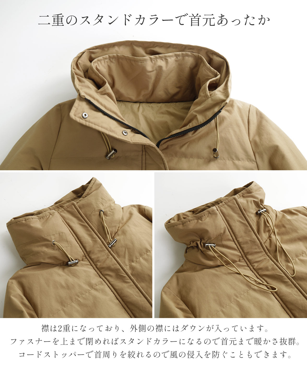 フィローモ Filomo [Filomo]ダウン80%バックフレアデザインダウンジャケット （カーキ） カーキ