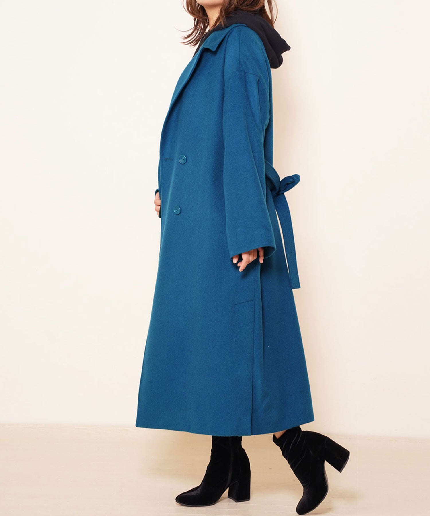 フィローモ Filomo [Filomo]カシミヤブレンドウールダブルチェスターコート,デニムブルー