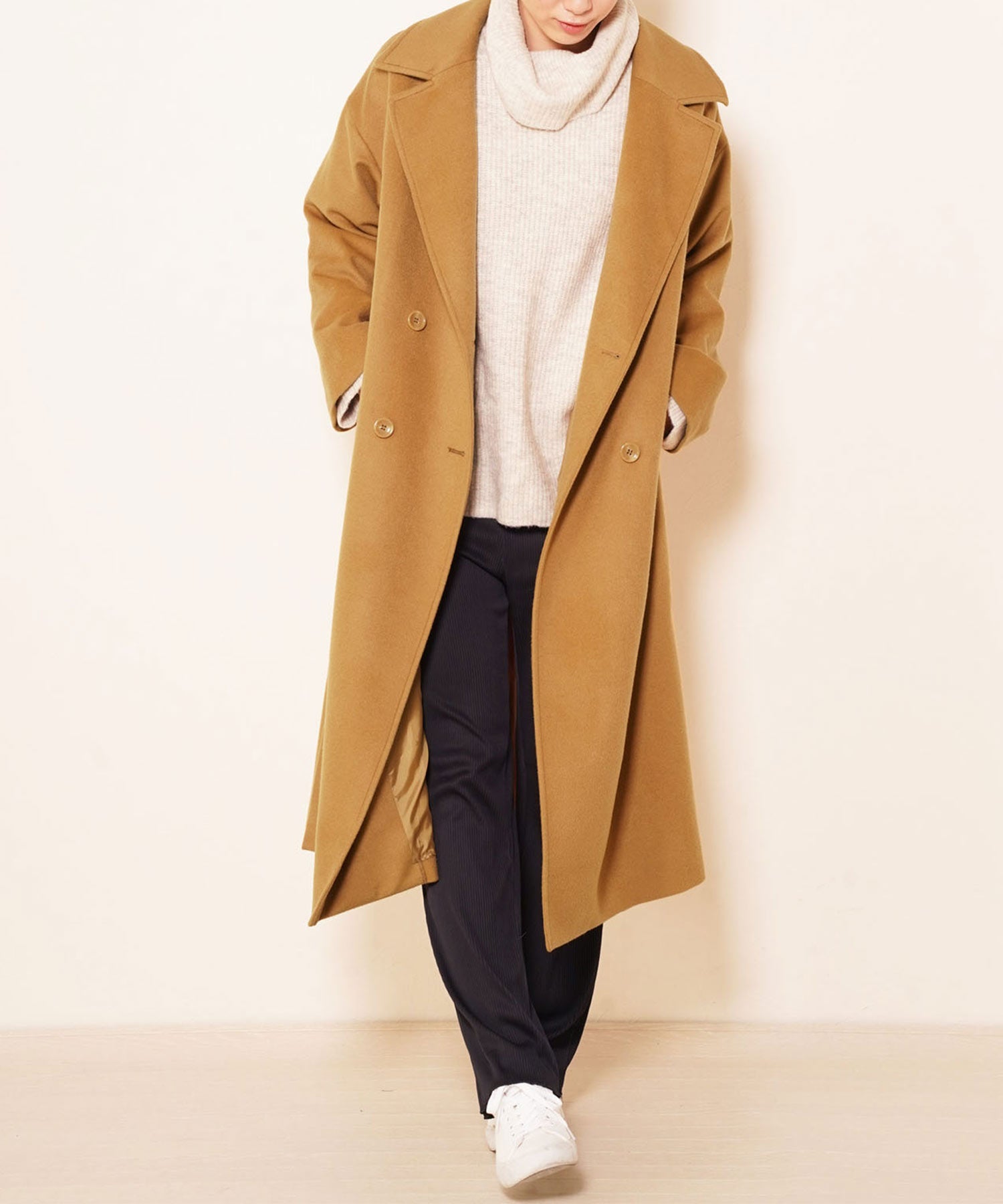 フィローモ Filomo [Filomo]カシミヤブレンドウールダブルチェスターコート,キャメル