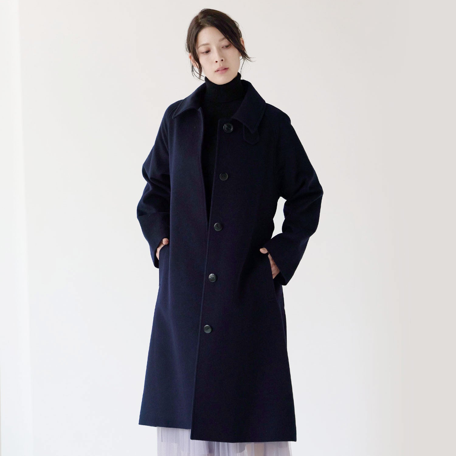 フィローモ Filomo [Filomo]カシミヤブレンドウールステンカラーコート （ネイビー） ネイビー