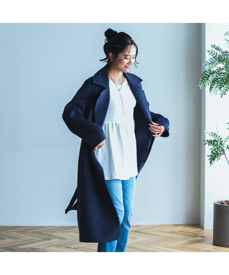 フィローモ Filomo [Filomo]チェスターコート,ミッドナイトブルー