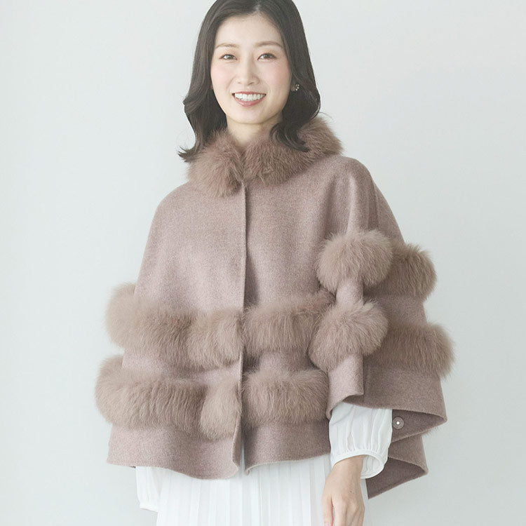 フィローモ Filomo [Filomo]カシミヤブレンドウールダブルフェイスケープ （モカ） モカ