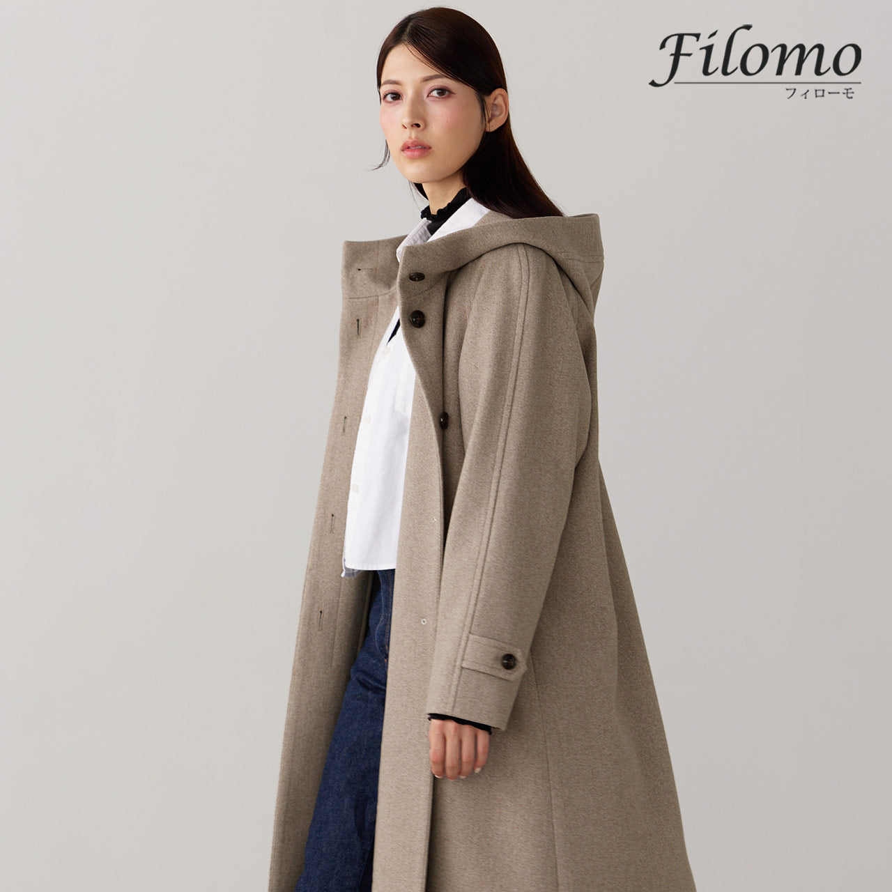 フィローモ Filomo [Filomo]フード付きロングコート洗える （チャコール） チャコール