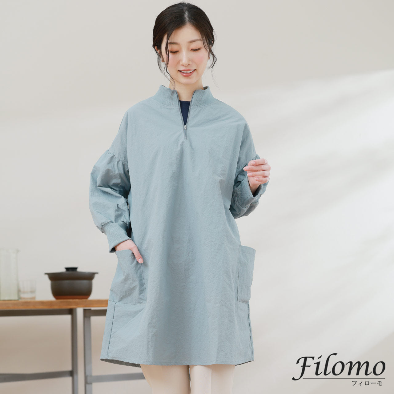 フィローモ Filomo [Filomo] 割烹着  かっぽう着 エプロン （ベージュ） ベージュ