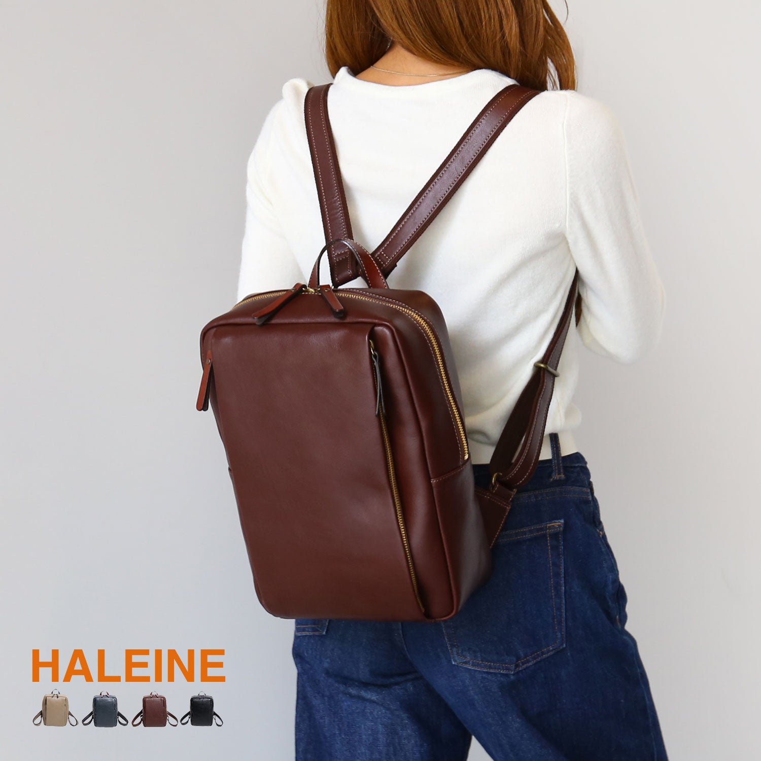 アレンヌ HALEINE [HALEINE]牛革レザーリュック （ブラック） ブラック