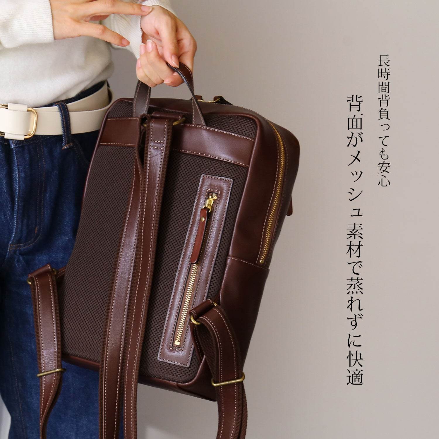アレンヌ HALEINE [HALEINE]牛革レザーリュック （ブラック） ブラック