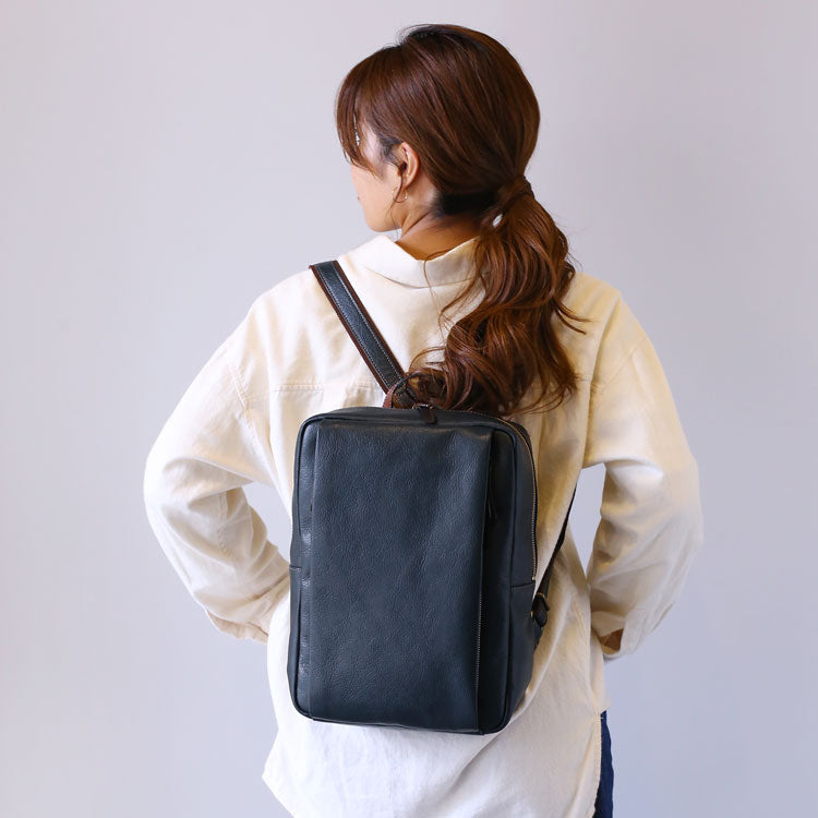 アレンヌ HALEINE [HALEINE]牛革レザーリュック （グリーニッシュブルー） グリーニッシュブルー