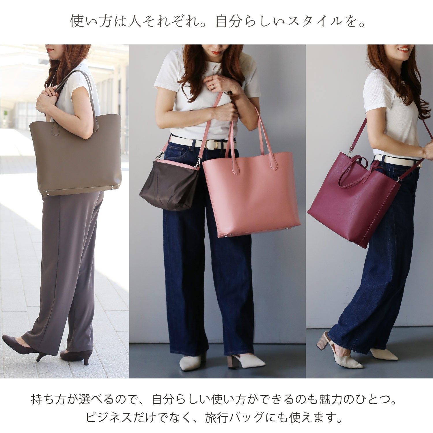 アレンヌ HALEINE [HALEINE] 本革レザービジネスバッグA4 （トープ） トープ