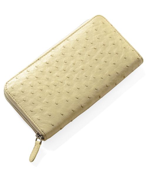 Arenne HALEINE [HALEINE] Ostrich Leather Round Long Wallet Full Point