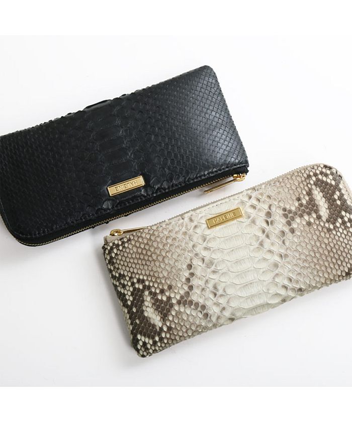 アレンヌ HALEINE [HALEINE]ダイヤモンドパイソンレザーL字ファスナー長財布