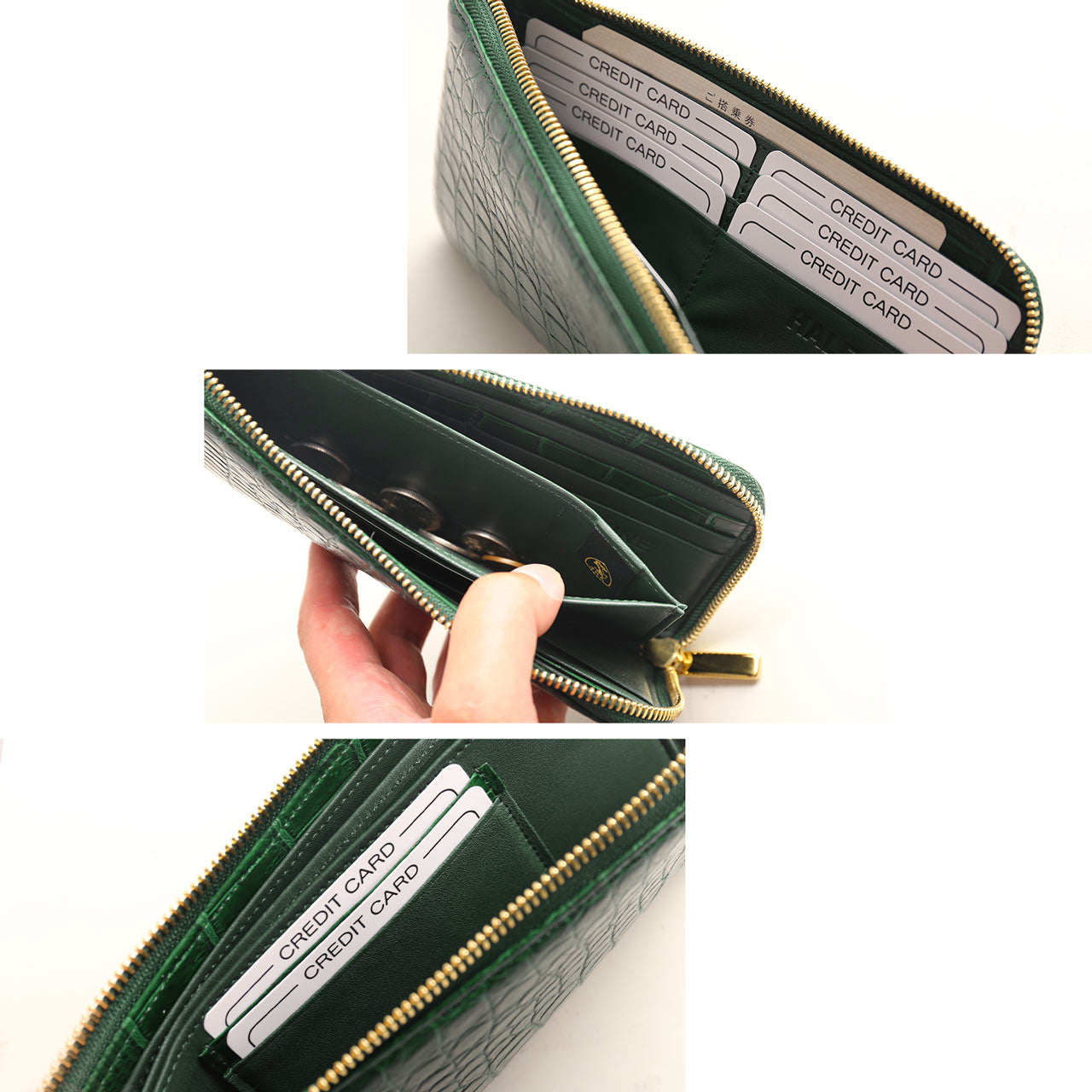 アレンヌ HALEINE [HALEINE]クロコダイル 長財布 日本製 L字ファスナー （ブラック） ブラック