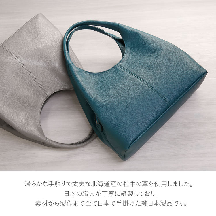 ジャマレ Jamale [Jamale]牛革レザーハンドバッグ日本製 （ネイビー） ネイビー