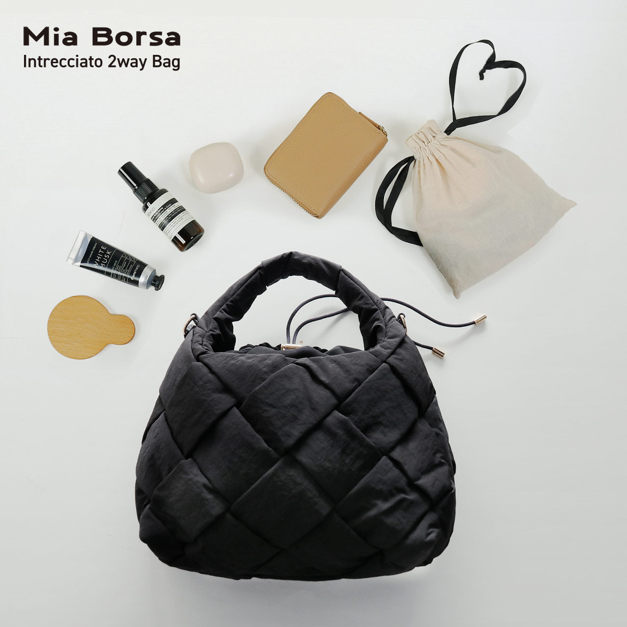 ミアボルサ Mia Borsa [Mia Borsa]ナイロン ハンドバッグ 軽量 （ブラック） ブラック