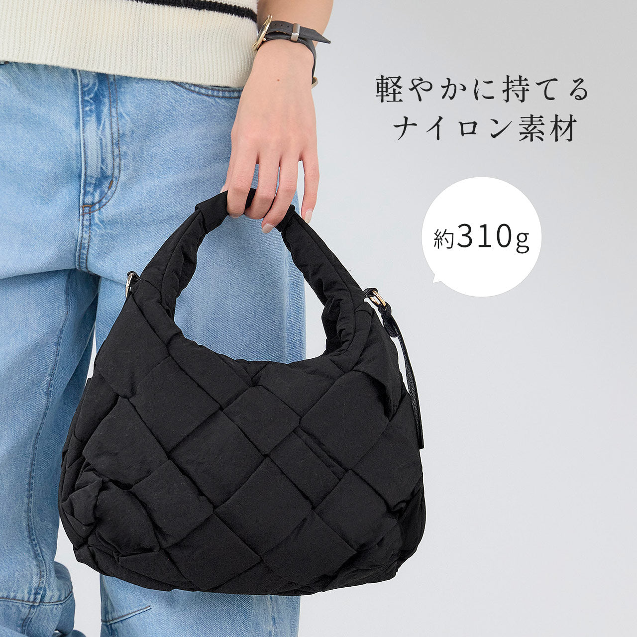 ミアボルサ Mia Borsa [Mia Borsa]ナイロン ハンドバッグ 軽量 （ブラック） ブラック