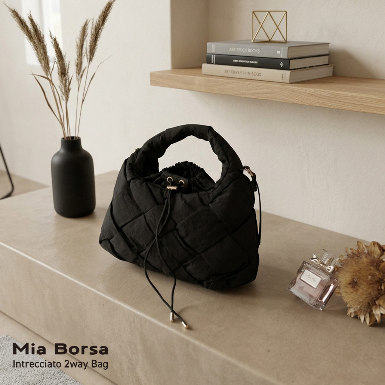 ミアボルサ Mia Borsa [Mia Borsa]ナイロン ハンドバッグ 軽量 （ブラック） ブラック