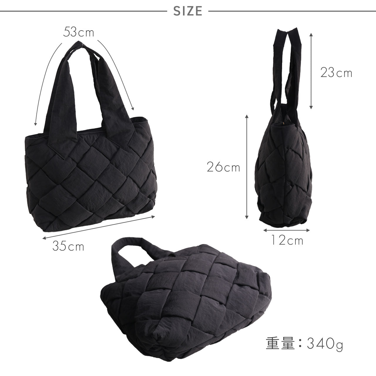 ミアボルサ Mia Borsa [Mia Borsa]ナイロンメッシュ ハンドバッグ （ブラック） ブラック