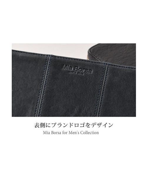 ミアボルサ Mia Borsa [Mia Borsa] 本革レザー ラウンドファスナー 長財布 メンズ