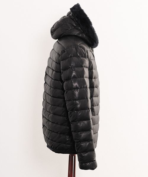 OLIVIERI [OLIVIERI] Lamb Leather Men's Down Jacket with Mouton Trim
