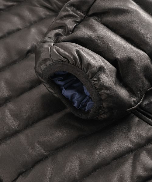 OLIVIERI [OLIVIERI] Lamb Leather Men's Down Jacket with Mouton Trim