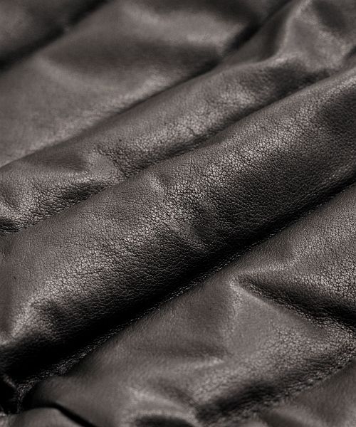 OLIVIERI [OLIVIERI] Lamb Leather Men's Down Jacket with Mouton Trim
