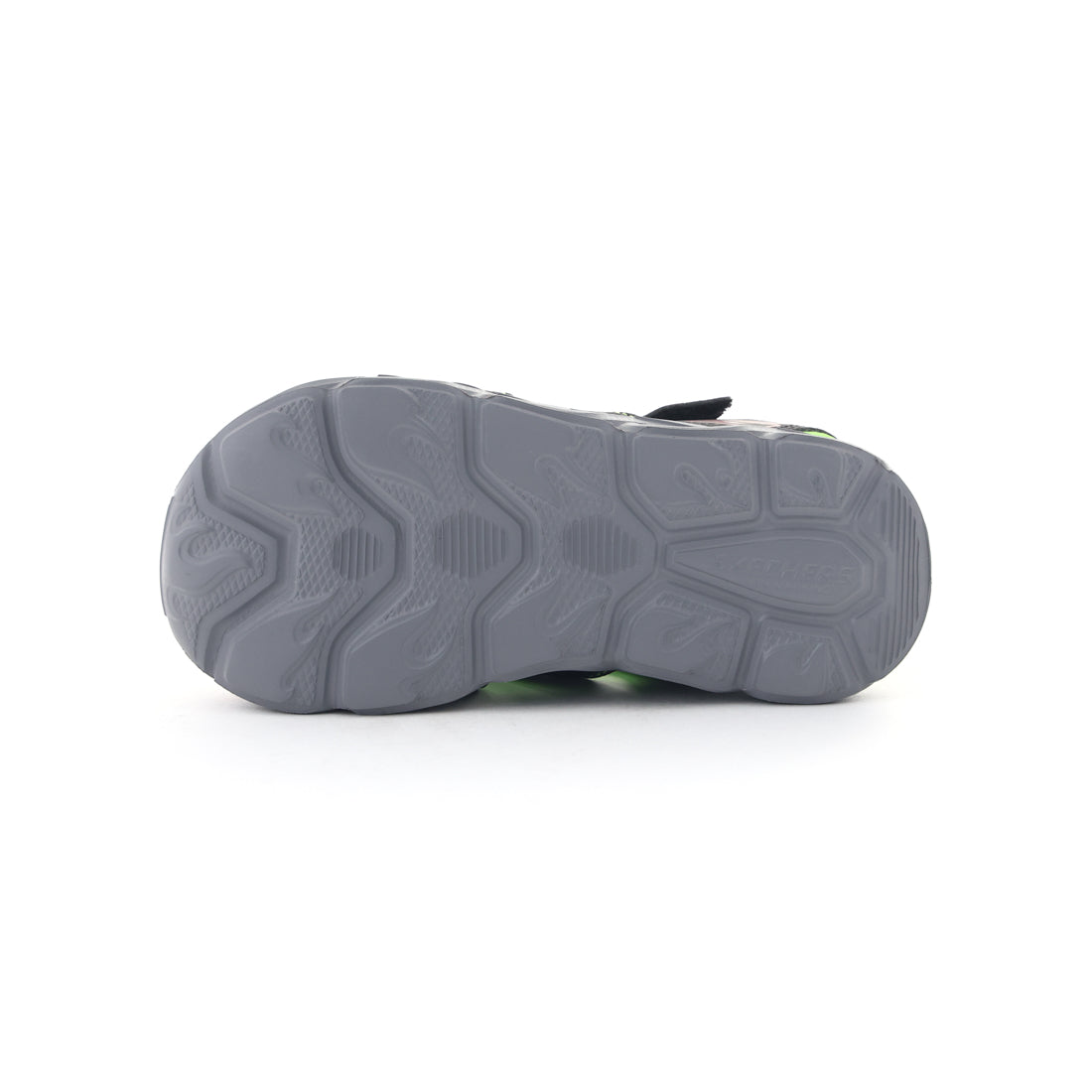 スケッチャーズ SKECHERS ジュニア キッズ 子供靴 男の子 サンダル Sライツ サーモフラッシュ ハイドロフレア 400613L 光る靴 恐竜 （ブラック/ライム） ブラック/ライム