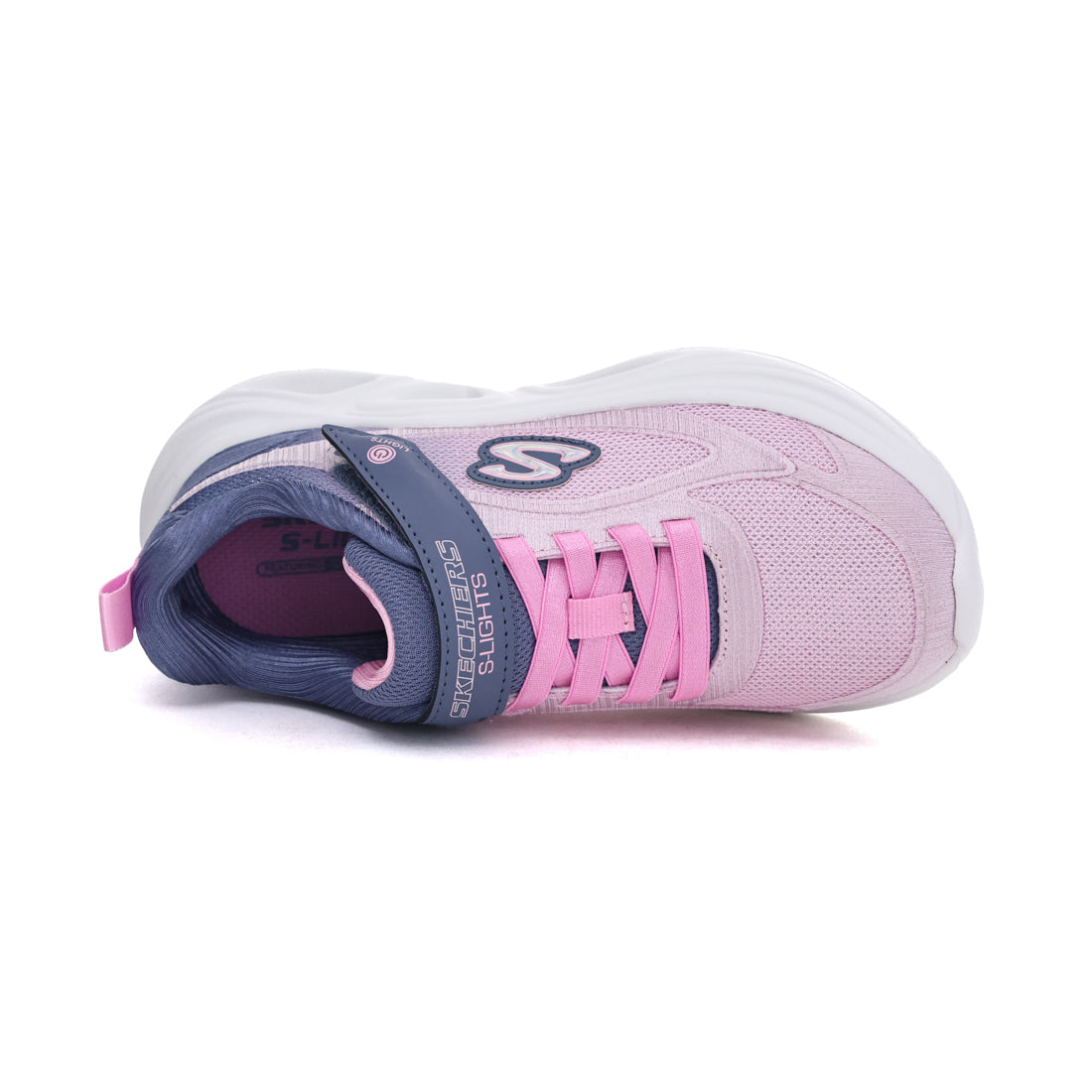 スケッチャーズ SKECHERS スケッチャーズ SKECHERS キッズ ジュニア スニーカー Sライツケッチャーズ ソラ グロー 2.0 ダズル ステップス 303729L 光る靴 子供靴 女の子 マジックテープ かわいい （グレー/ピンク） グレー/ピンク